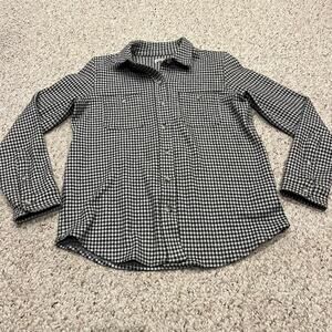 Faherty Legends Sweater Shirt Sz S Button Down Black White Gingham Plaid